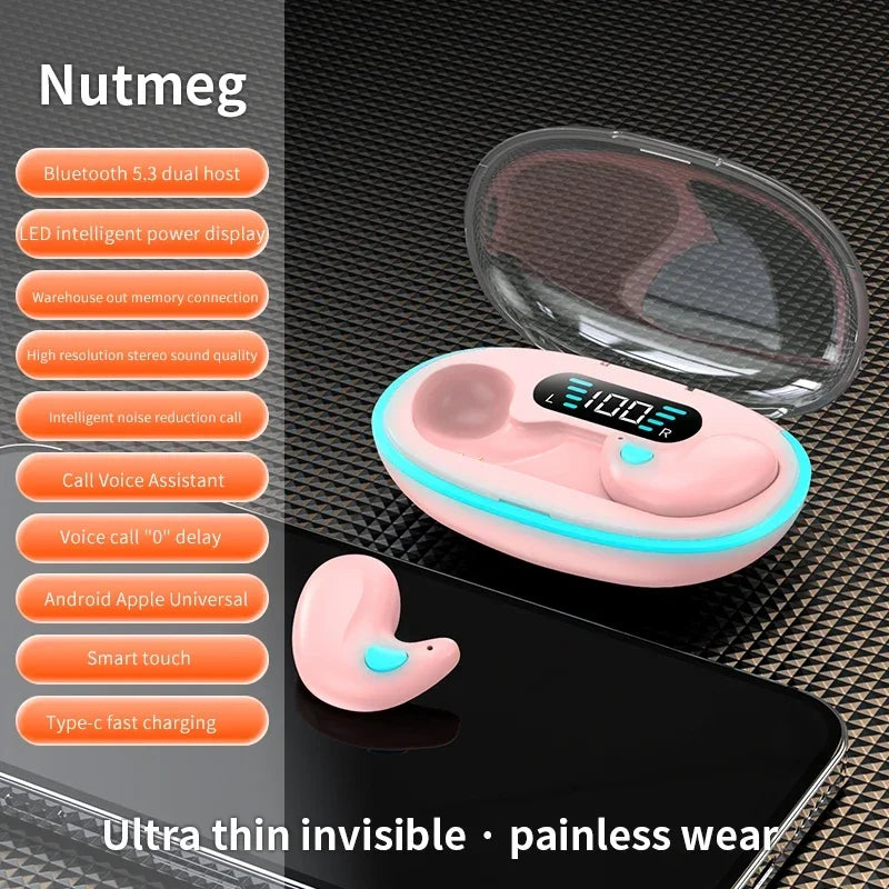 NEW Invisible Sleep Wireless Earphones IPX5 Waterproof