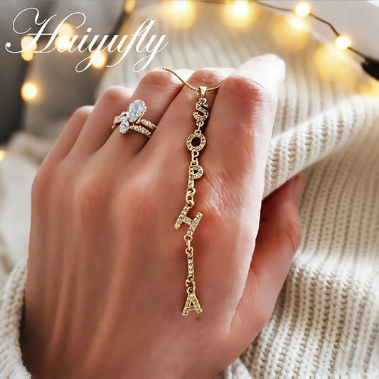 Custom Bling Name Necklace for Women Zircon