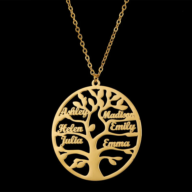Personalized Stainless Steel Tree of Life Necklace with Birthstone - Buy One Get One Free🔥