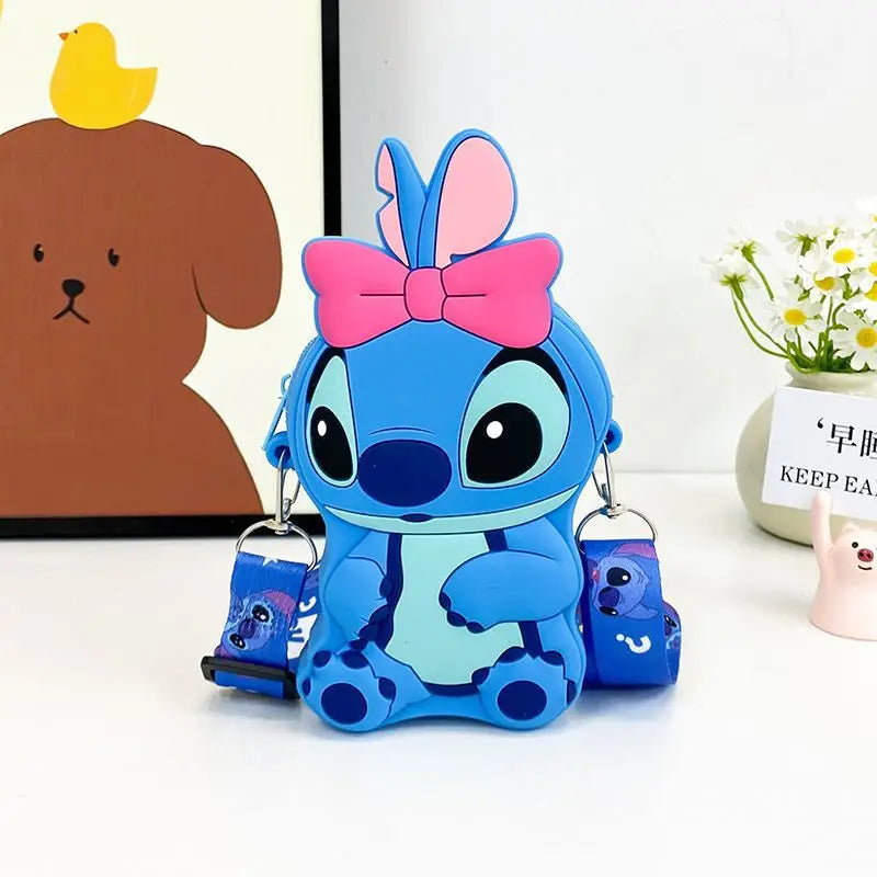 Shi Stitch cute girls silicone coin purse go out cartoon small shoulder bag - BOGO 🔥