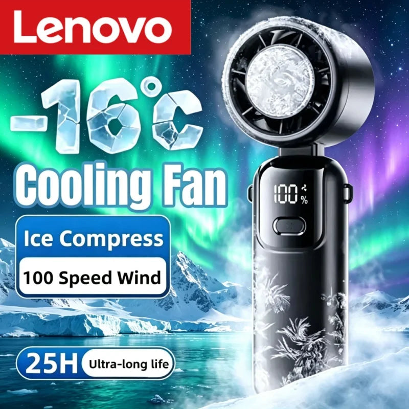 Ice Compress Handheld Fan Portable Outdoor Usb Digital Display Folding Fan