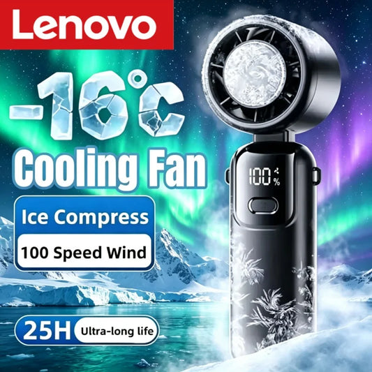 Ice Compress Handheld Fan Portable Outdoor Usb Digital Display Folding Fan