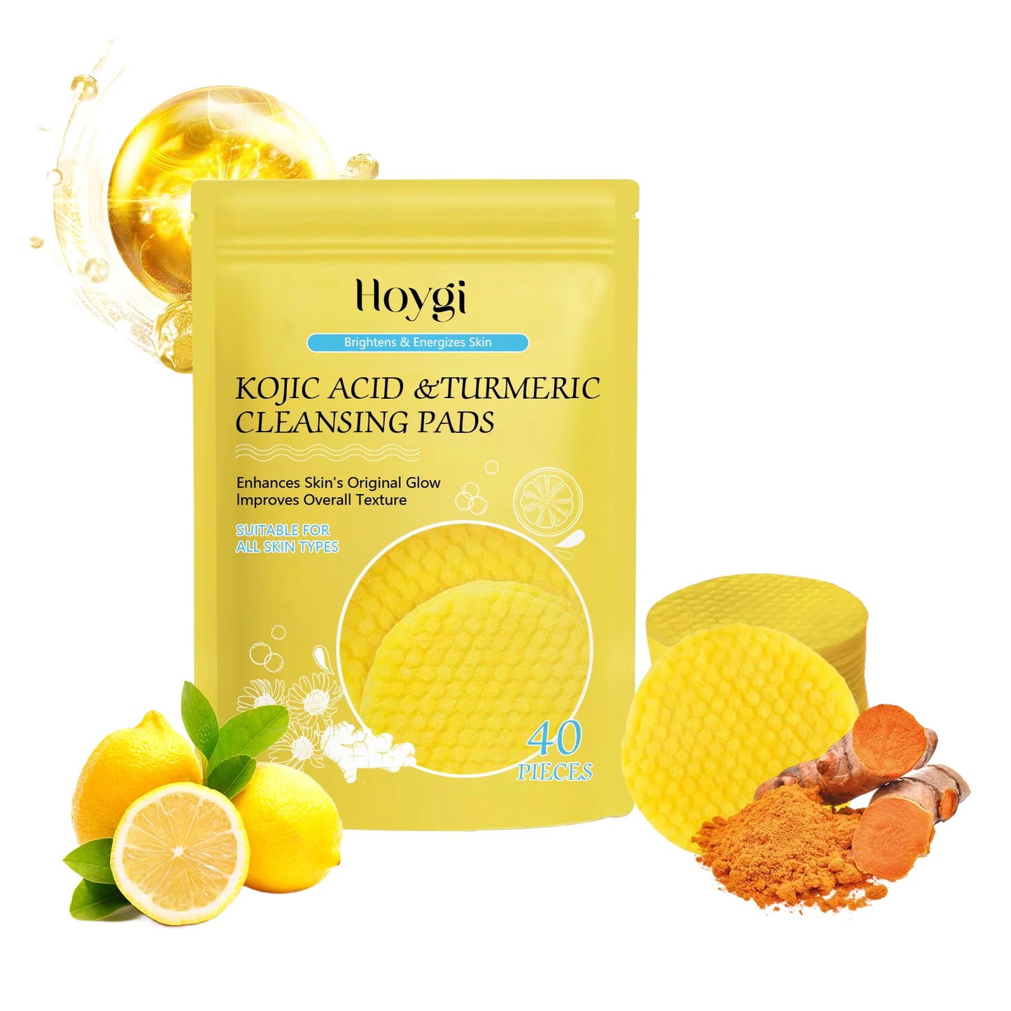 Turmeric Cleansing Pads Facial Exfoliating Makeup Removal