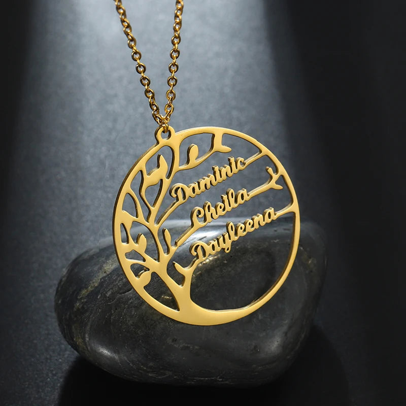Personalized Stainless Steel Tree of Life Necklace with Birthstone - Buy One Get One Free🔥