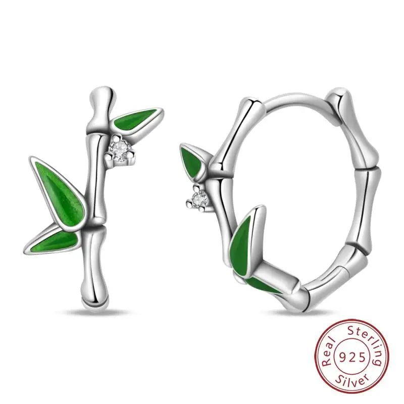 925 Sterling Silver Earrings Charm Simple Shiny Zirconia - Buy One Get