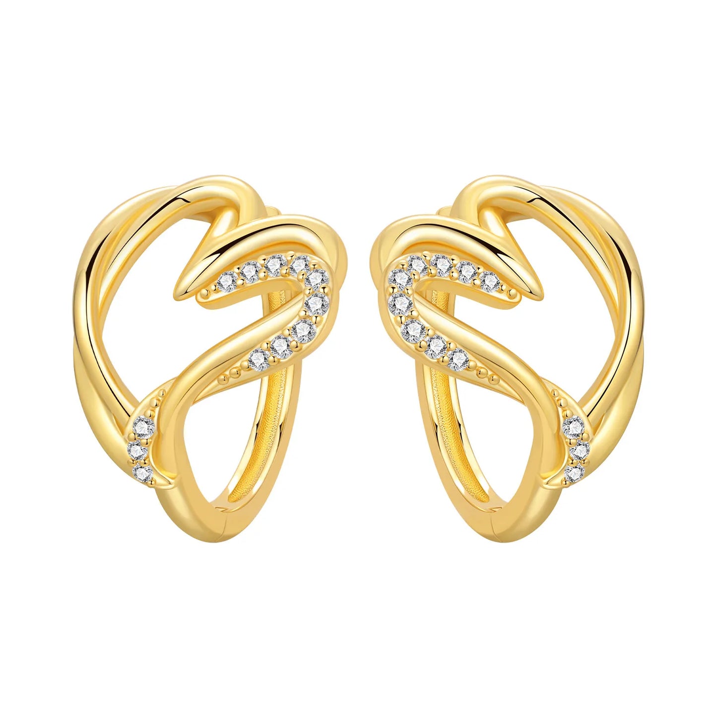 S925 Sterling Silver 18K Gold Square Hoop Earrings