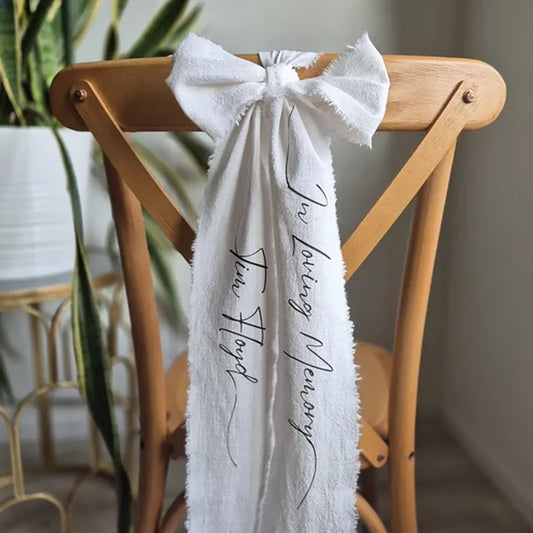 IN LOVING MEMORY Ribbon Memorial Wedding Sign Reserved Chair Bow