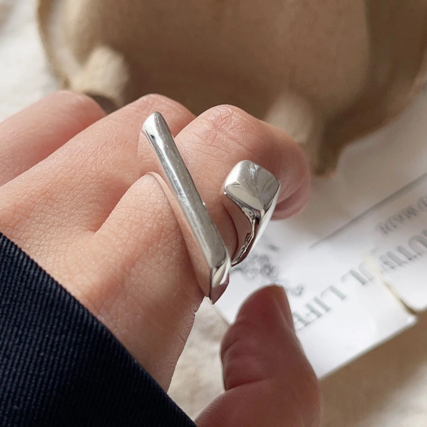 925 Sterling Silver Ring Adjustable Geometric Ring - Buy One Get One Free 🔥