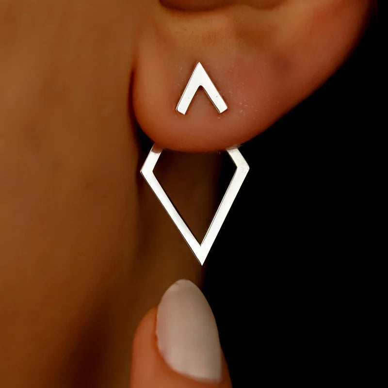 Minimalist Geometric Square Detachable Triangles Stud Earrings - BOGO Free 🔥
