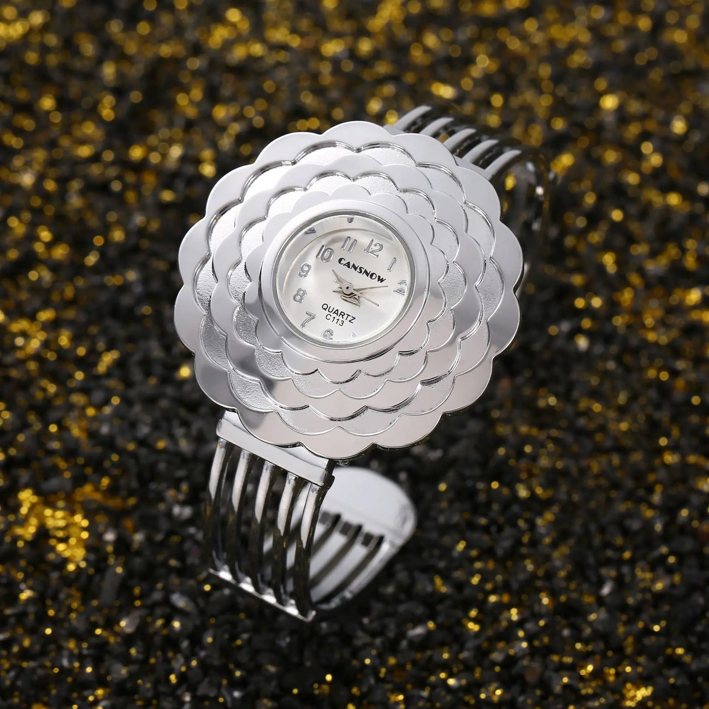 Diamond Flower Ladies Watch Stainless Steel Bracelet - Buy One Get One 🔥- while supplies last