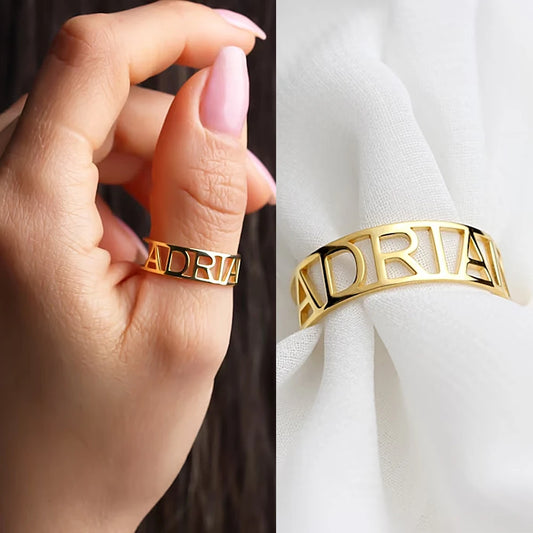 Women's Customized name  Ring  Stainless Steel Customized Jewelry Gift