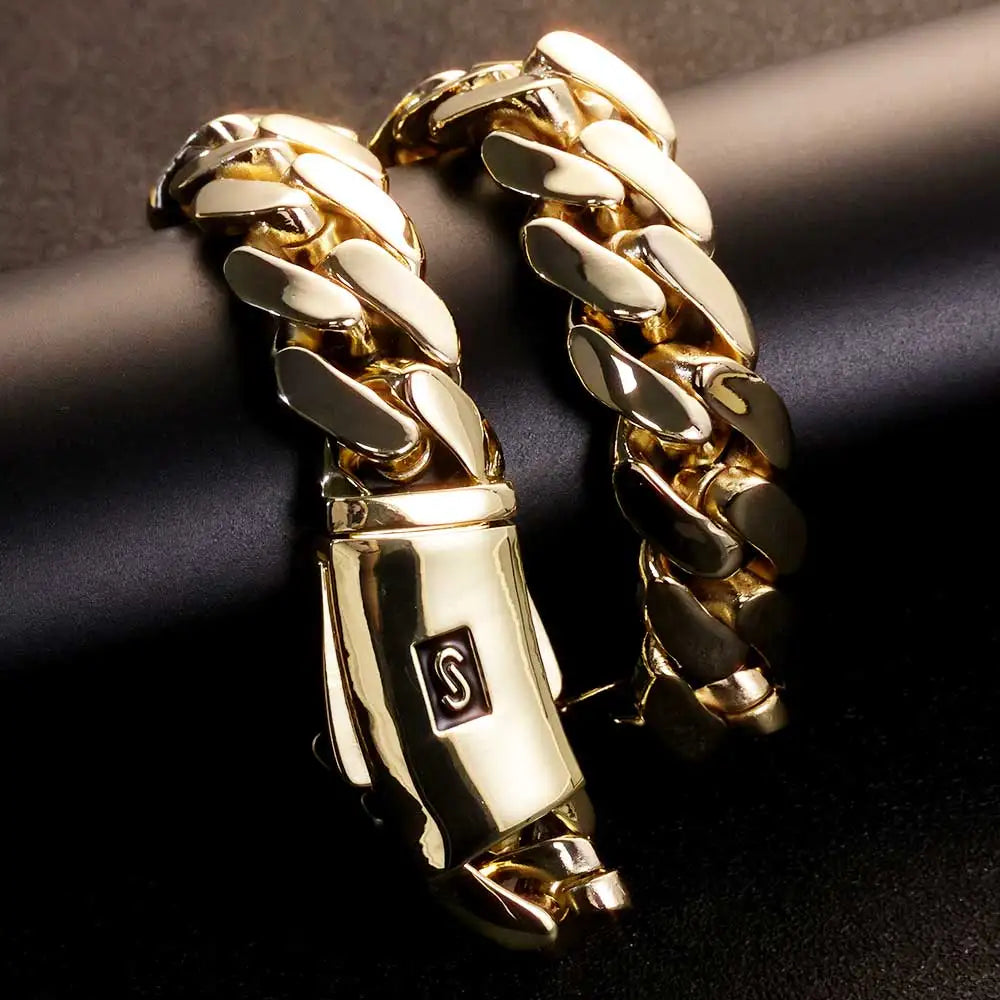 20MM Monaco Bracelet  Heavy Miami Cuban Chain for Men