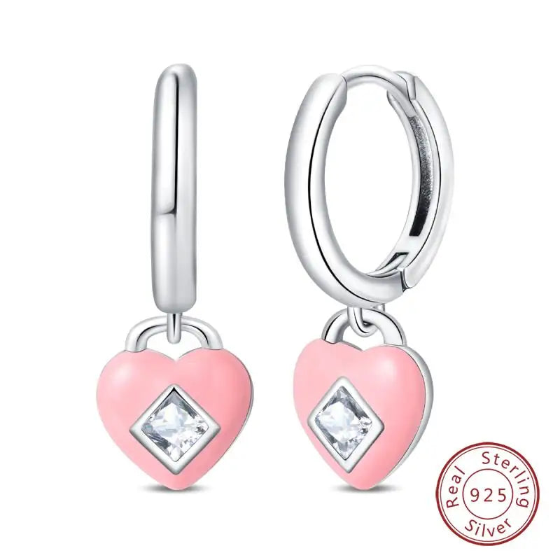 925 Sterling Silver Earrings Charm Simple Shiny Zirconia - Buy One Get