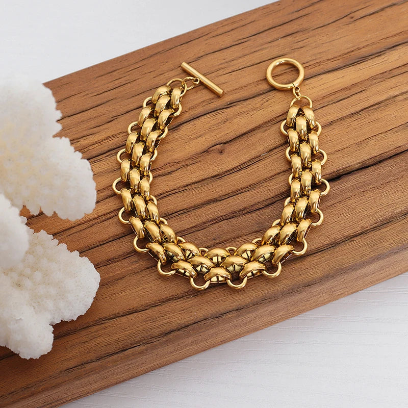 Exaggerated Necklace /Bracelet Buckle Design Thick Chain - Buy One Get One Free 🔥