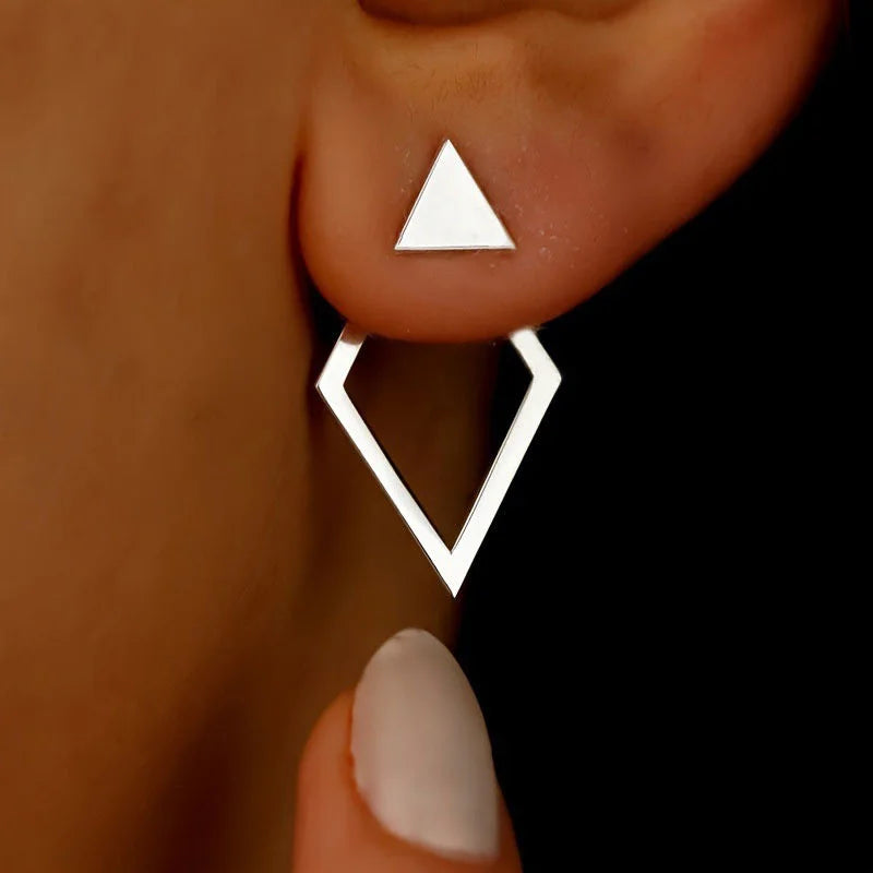 Minimalist Geometric Square Detachable Triangles Stud Earrings - BOGO Free 🔥
