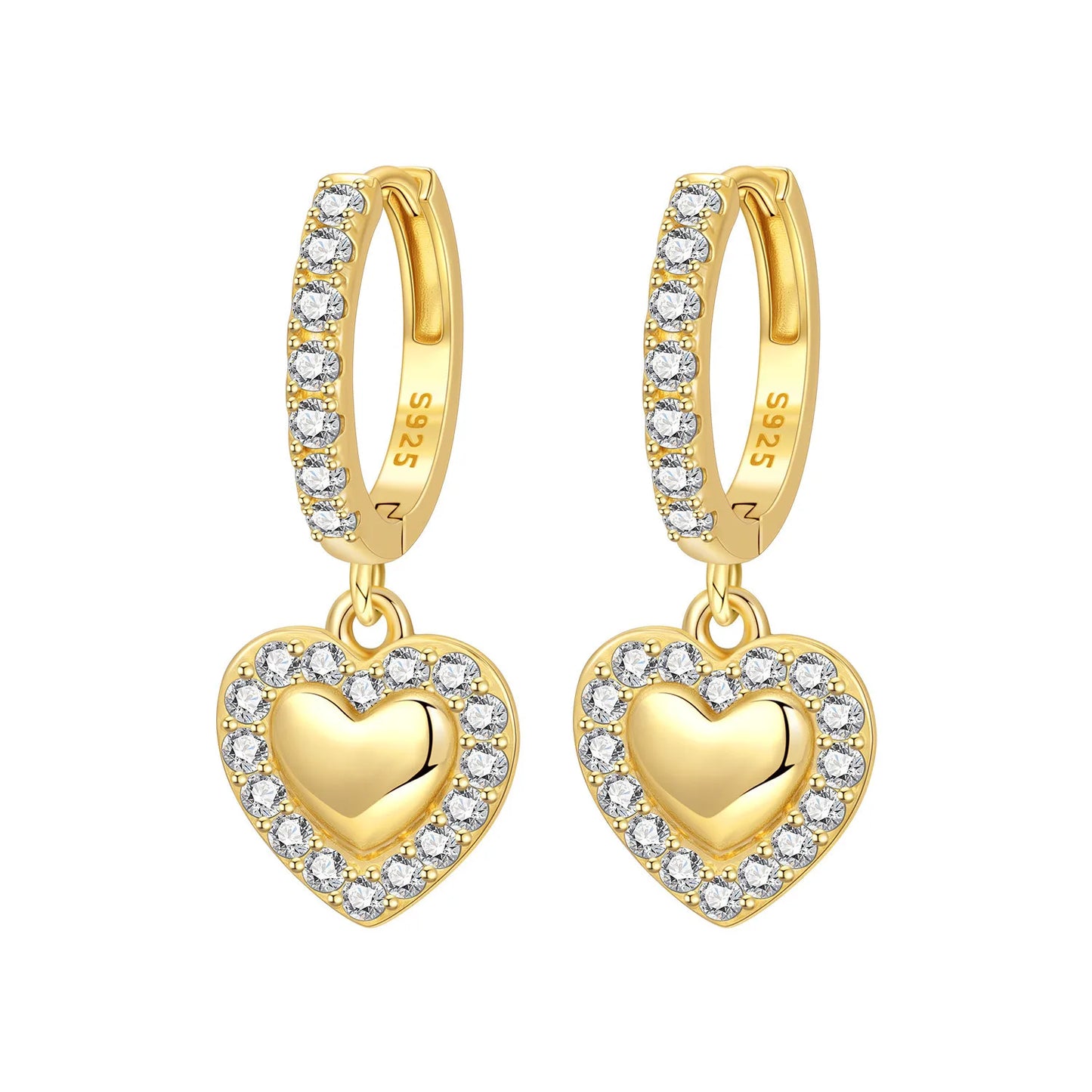 S925 Sterling Silver 18K Gold Square Hoop Earrings