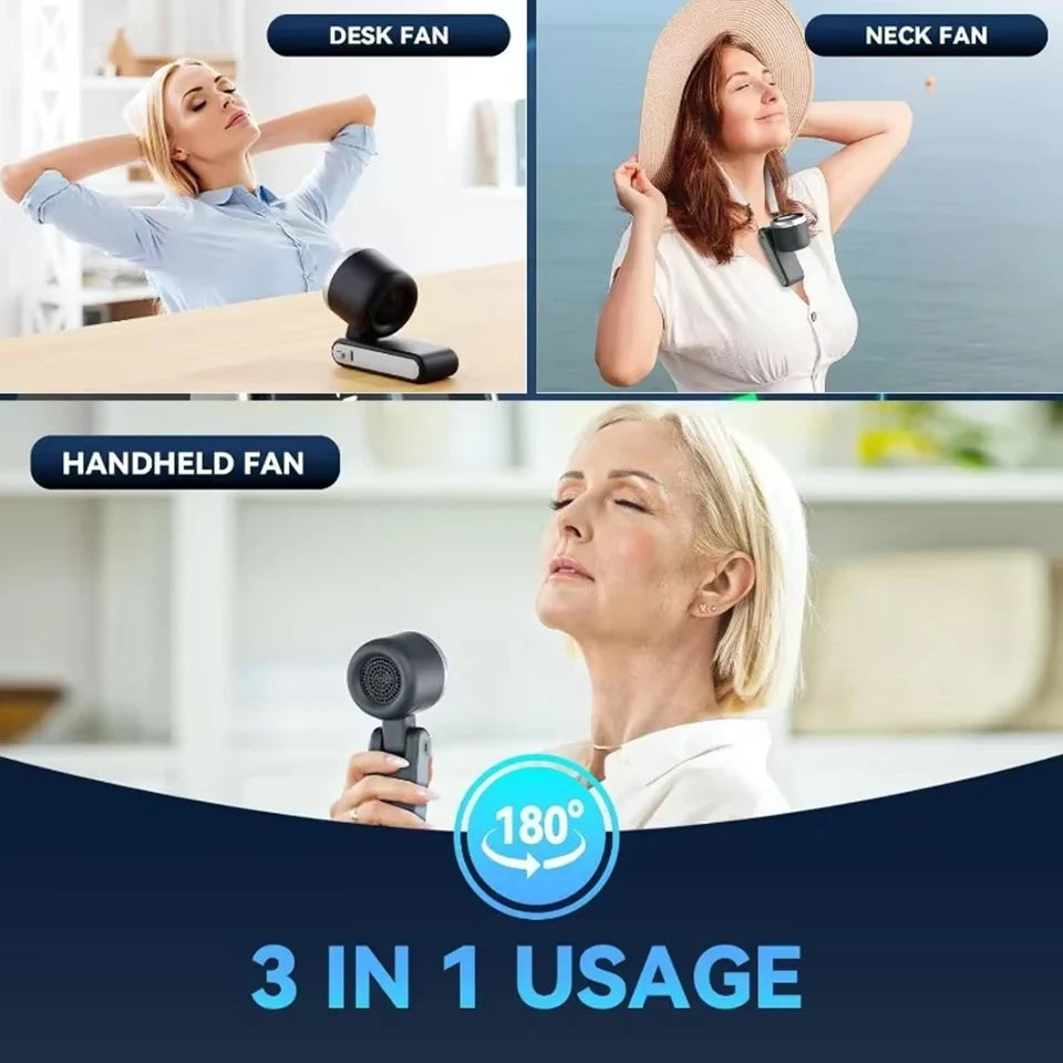Handheld Folding Fan Type-C Charge Ports Portable