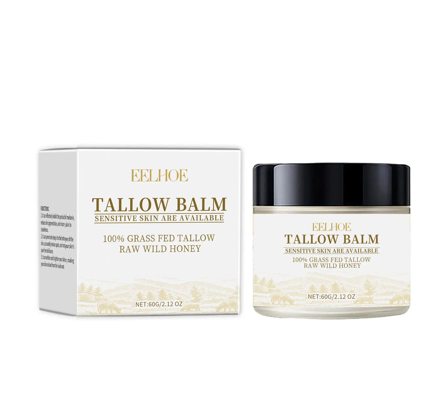 EELHOE Beef Tallow Face Moisturizer Cream Vitamin E for Skin