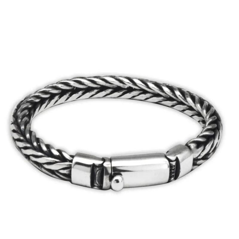 925 Sterling Silver Charm Bracelets For Men, BOCAI Chain Link Bracelet