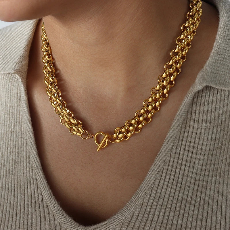 Exaggerated Necklace /Bracelet Buckle Design Thick Chain - Buy One Get One Free 🔥