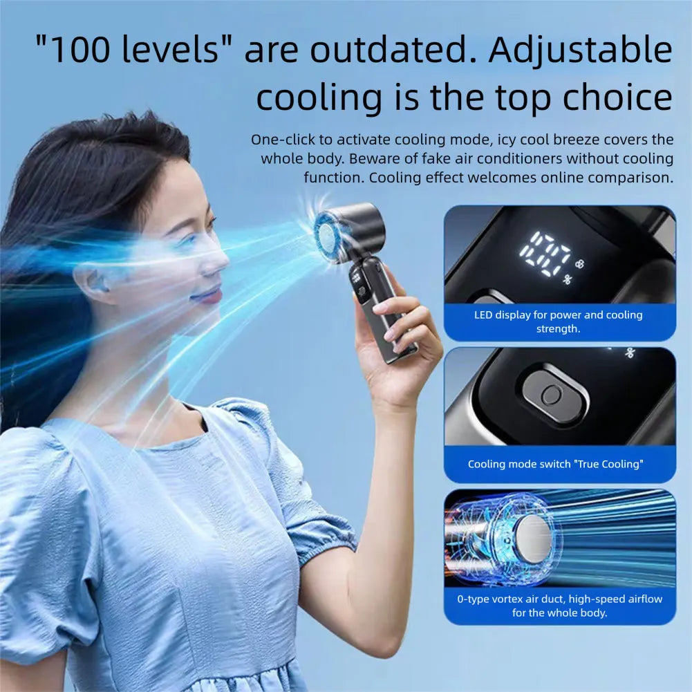 Foldable Cooling Fan,100 Speed USB Rechargeable Portable Fan
