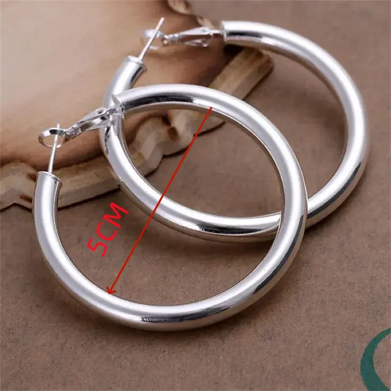 925 Sterling Silver Earrings 5CM Round Jewelryn- Buy One Get One Free 🔥