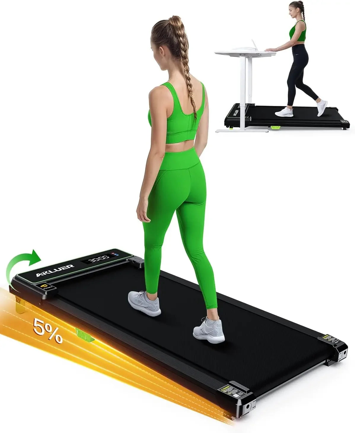 Under Desk Treadmill for Home, 2.5HP Portable Treadmills with Remote Control, 4 in 1 Incline Treadmill