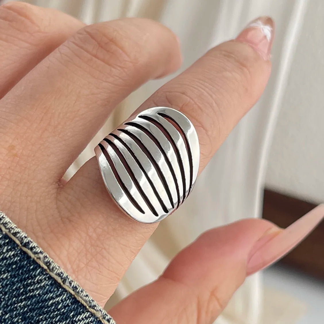 925 Silver Minimalist Handmade Simple Round Strip Ring - BOGO Free 🔥