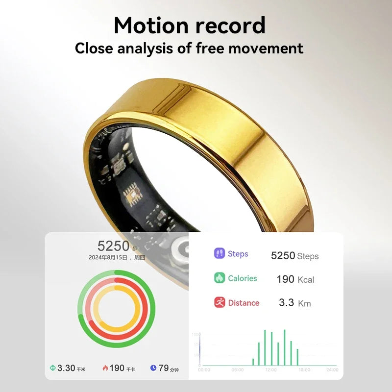 Unisex Smart Ring SR08 Bluetooth Health Sleep Heart Rate   New 2025