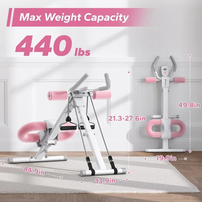 MERACH Ab Machine, Ab Workout Equipment, Adjustable Ab Trainer Machine for Abs Workout at Home Gym, Foldable, Knee Protection