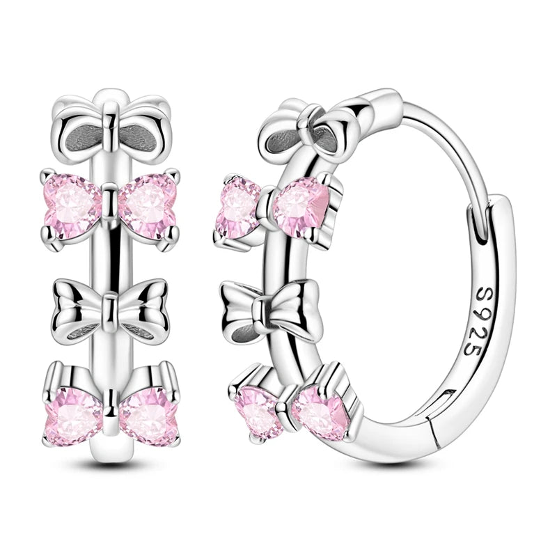 925 Sterling Silver Knot Hoop Earrings for Women | Textured Silver Earrings