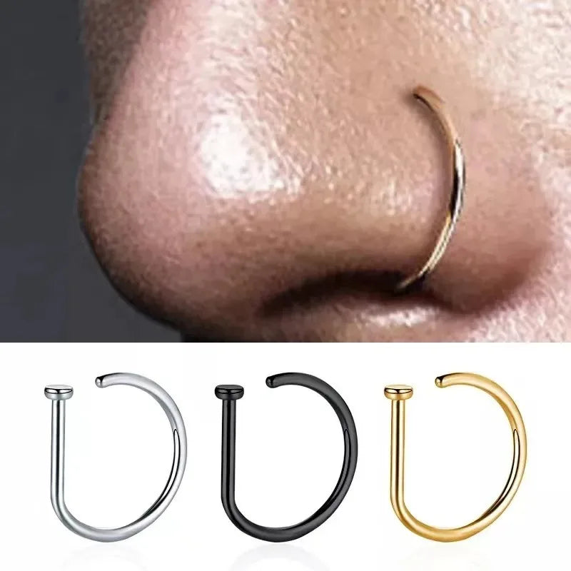 1pc Women Men Fake Piercing Nose Ring Earrings-Buy 2 get 1 free