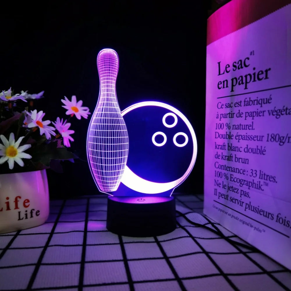Basketball and Football shaped Night light 3D
