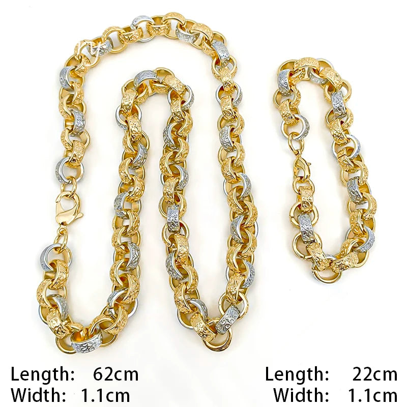 Long Chain Golden Choker TJewelry Set