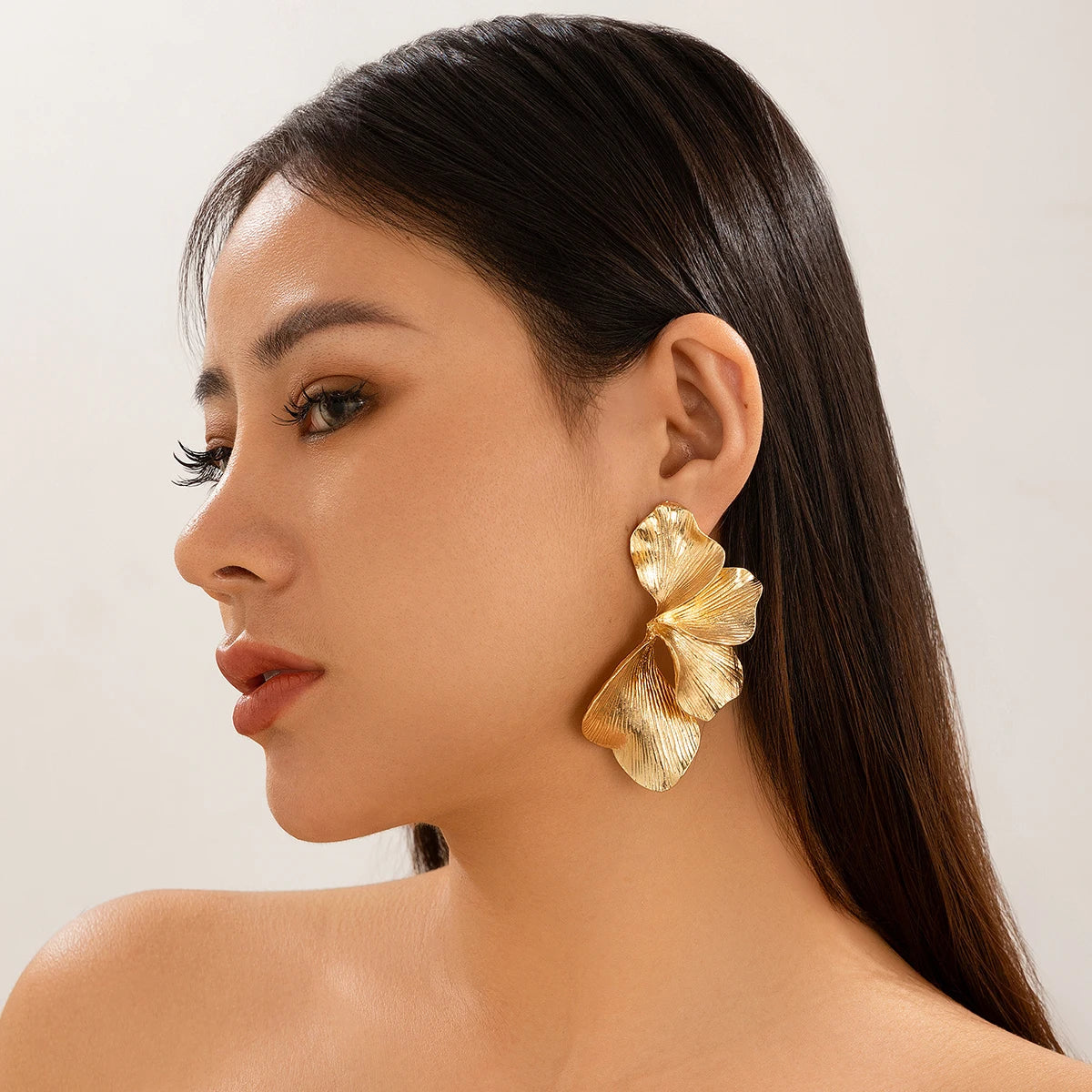 Elegant Ginkgo Leaves Half Flower Stud Earrings for Women  - Buy One Get One 🔥