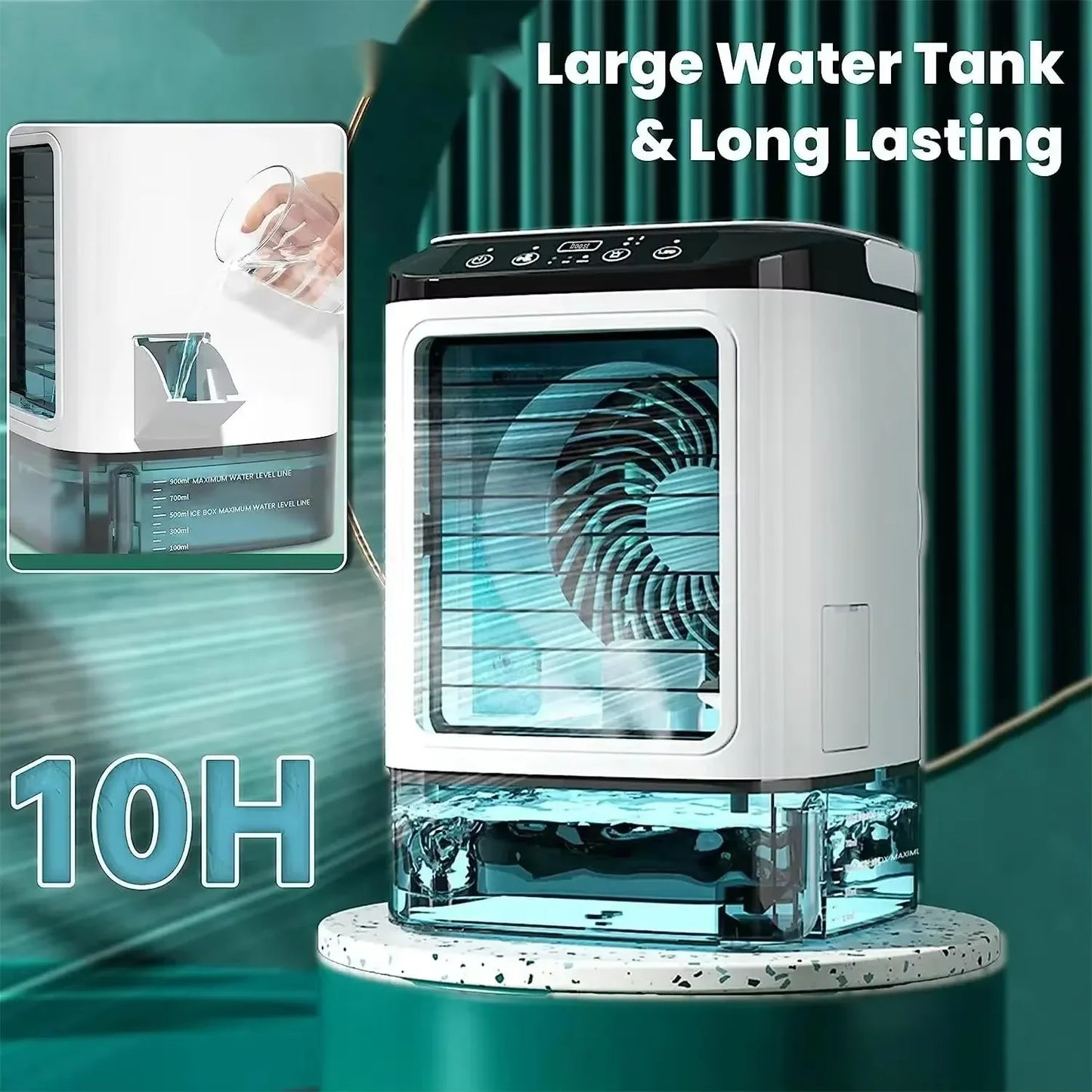Air Conditioner Portable Fan Desktop Dual Spray Ultrasonic Atomization 3