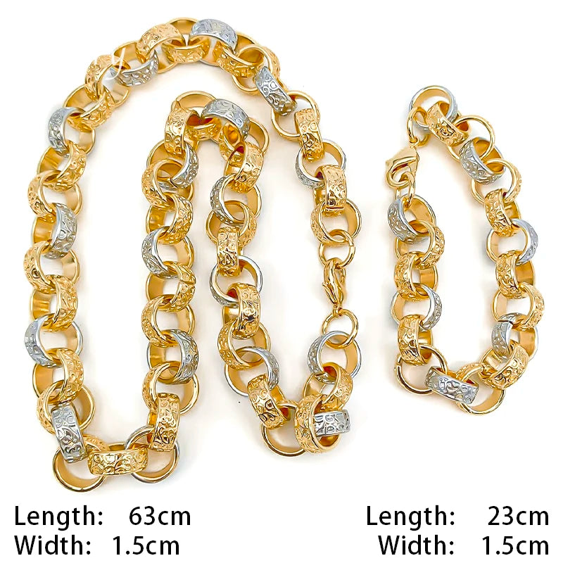 Long Chain Golden Choker TJewelry Set