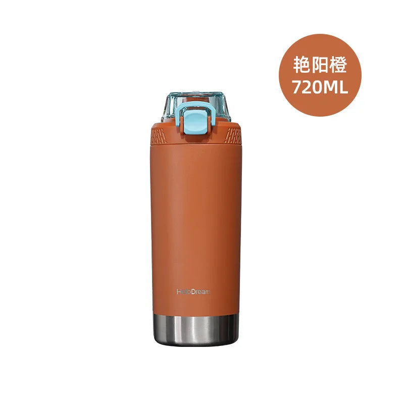 Water Bottle With Straw 316 Stainless Steel Thermal Insulation Cup Sport