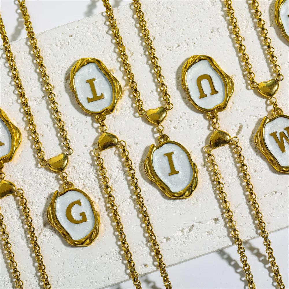 Initial Necklace, Gold Choker Necklace, Alphabet Letter Necklace