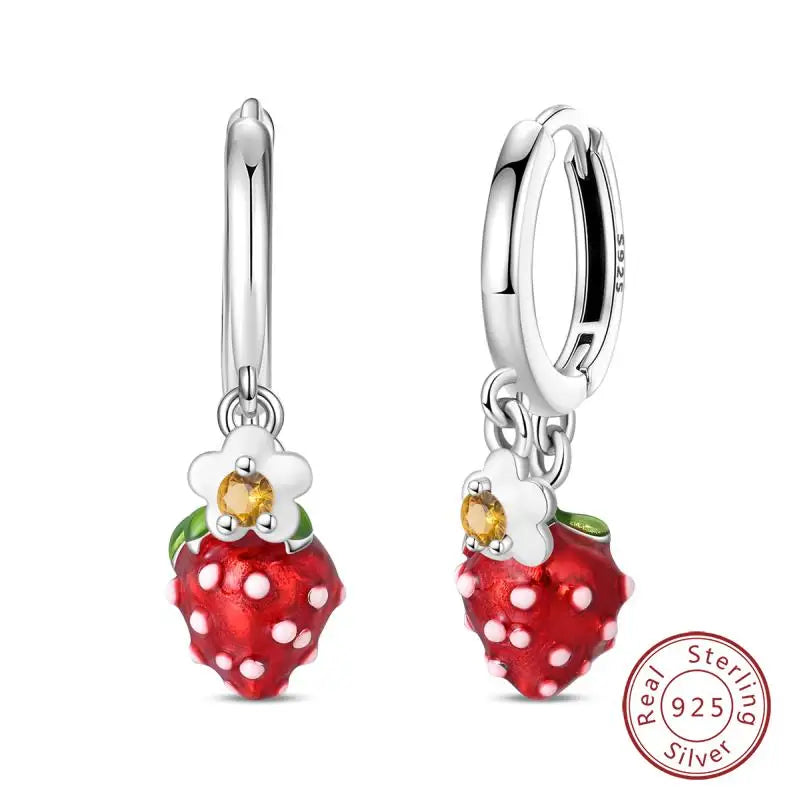 925 Sterling Silver Earrings Charm Simple Shiny Zirconia - Buy One Get