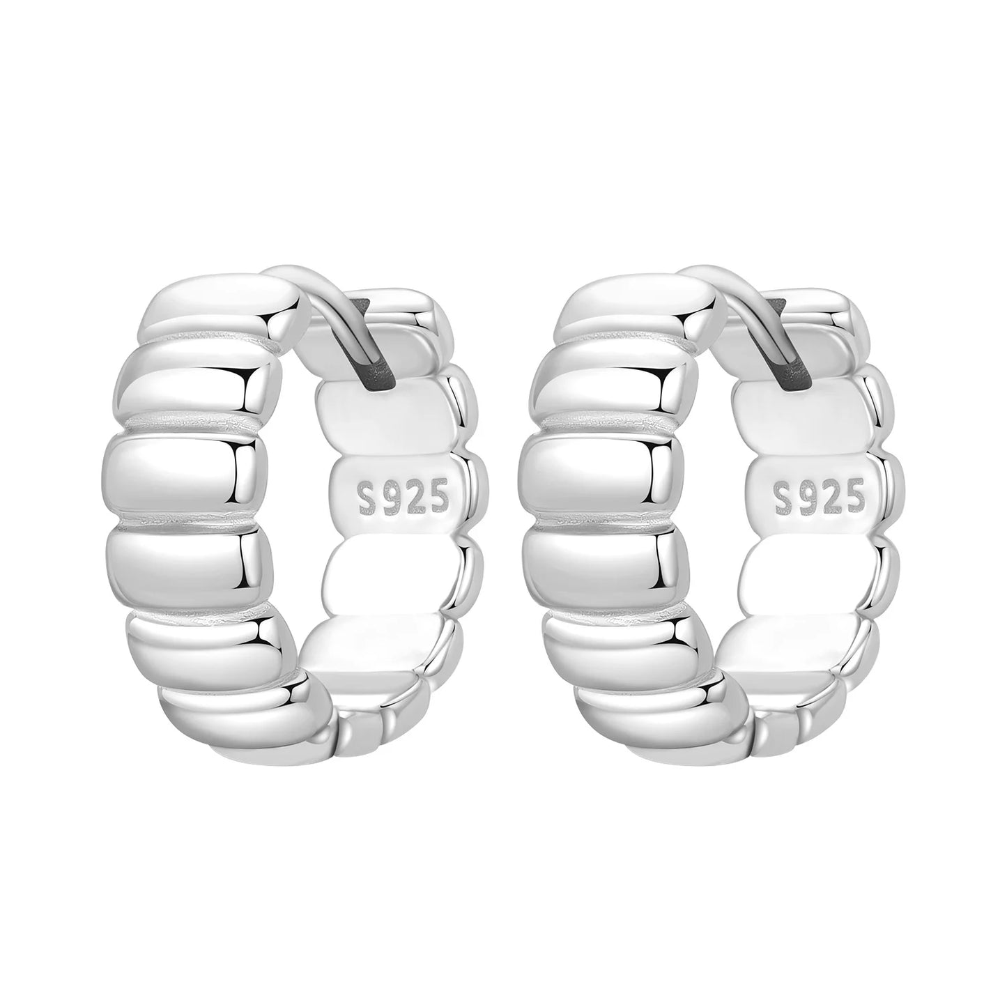 S925 Sterling Silver 18K Gold Square Hoop Earrings