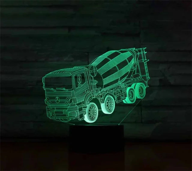 Car,Truck,Tractor,Excavator 3D Night Light LED Touch