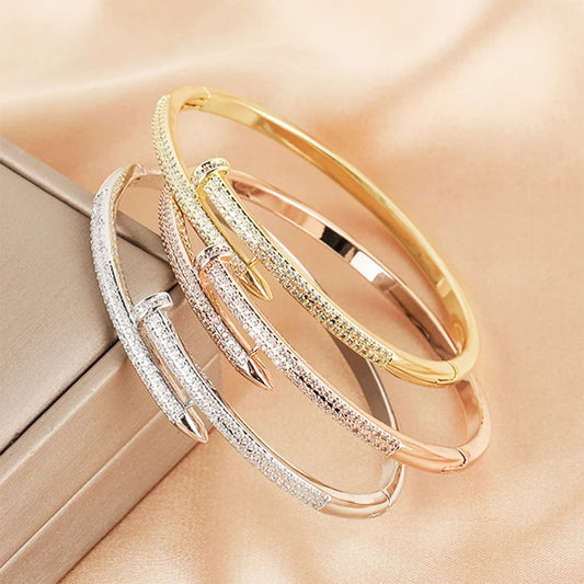 Nail Bracelets Zirconia Screw Bracelet For Women