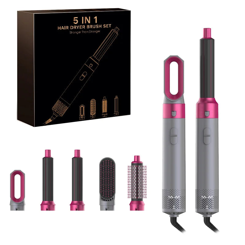 Professional Air Hair Styler 5 In 1 Low Noise Hair Curling Straightening Hair Drying 1000W Hot Air Brushes
