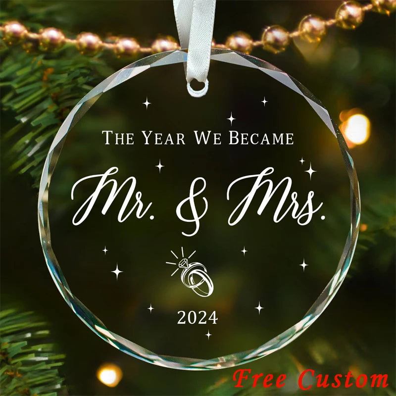 Engagement Ornament, Custom Name Wedding Ornament, Anniversary Gift