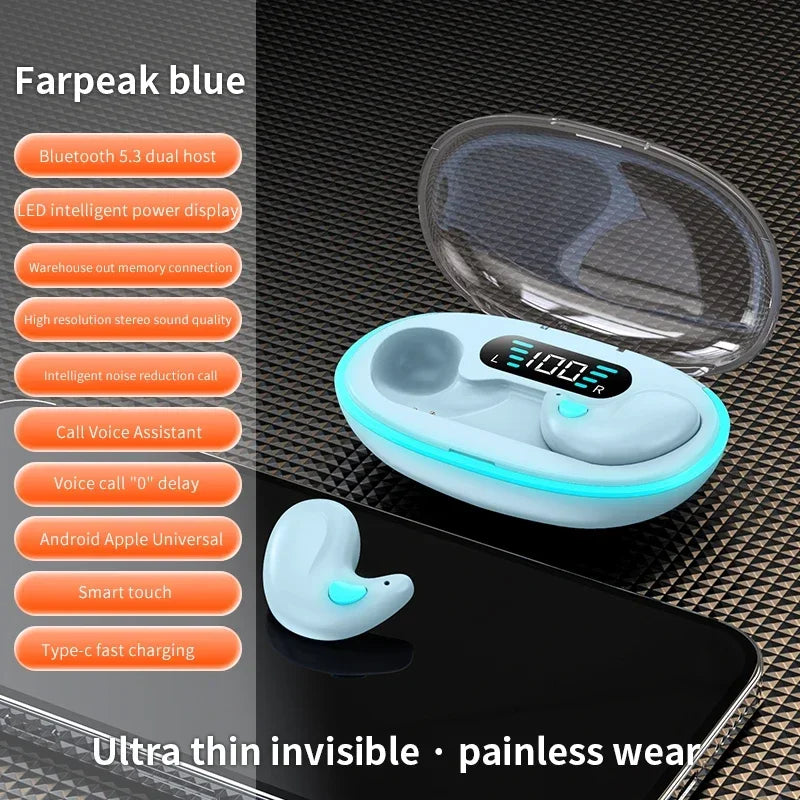 NEW Invisible Sleep Wireless Earphones IPX5 Waterproof