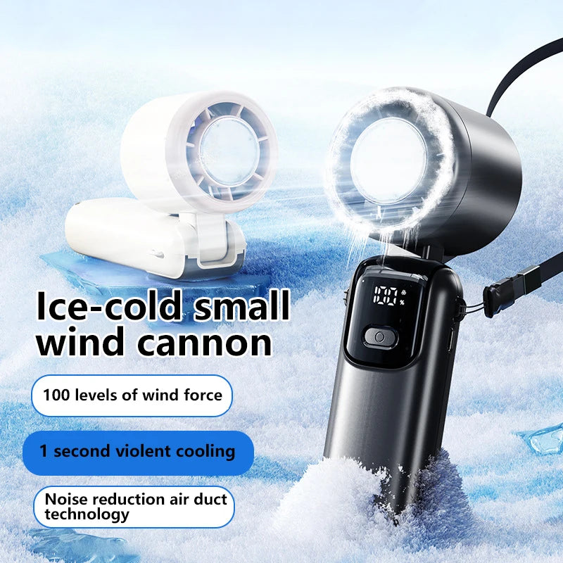 Ice Compress Handheld Fan Portable Outdoor Usb Digital Display Folding Fan