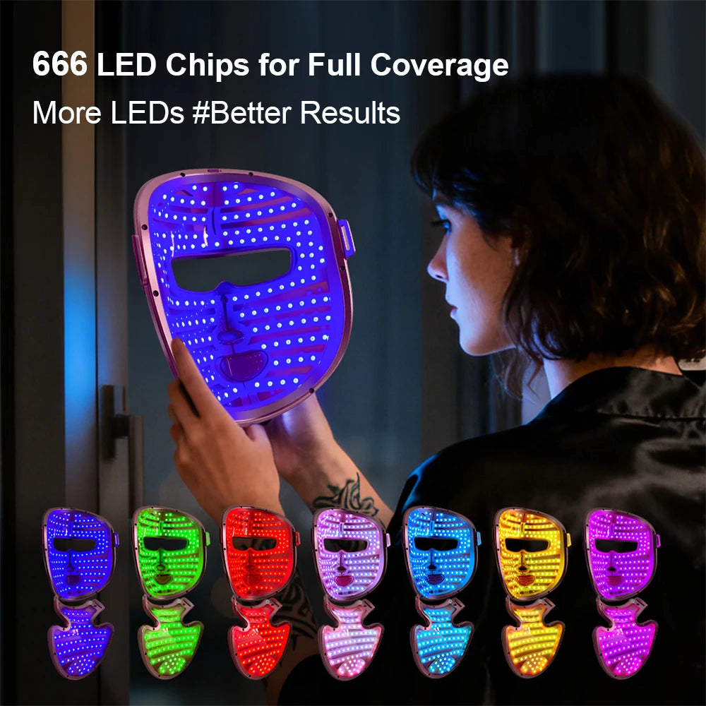 7 Colors Photon Face And Neck  3D Facial Beauty Mask