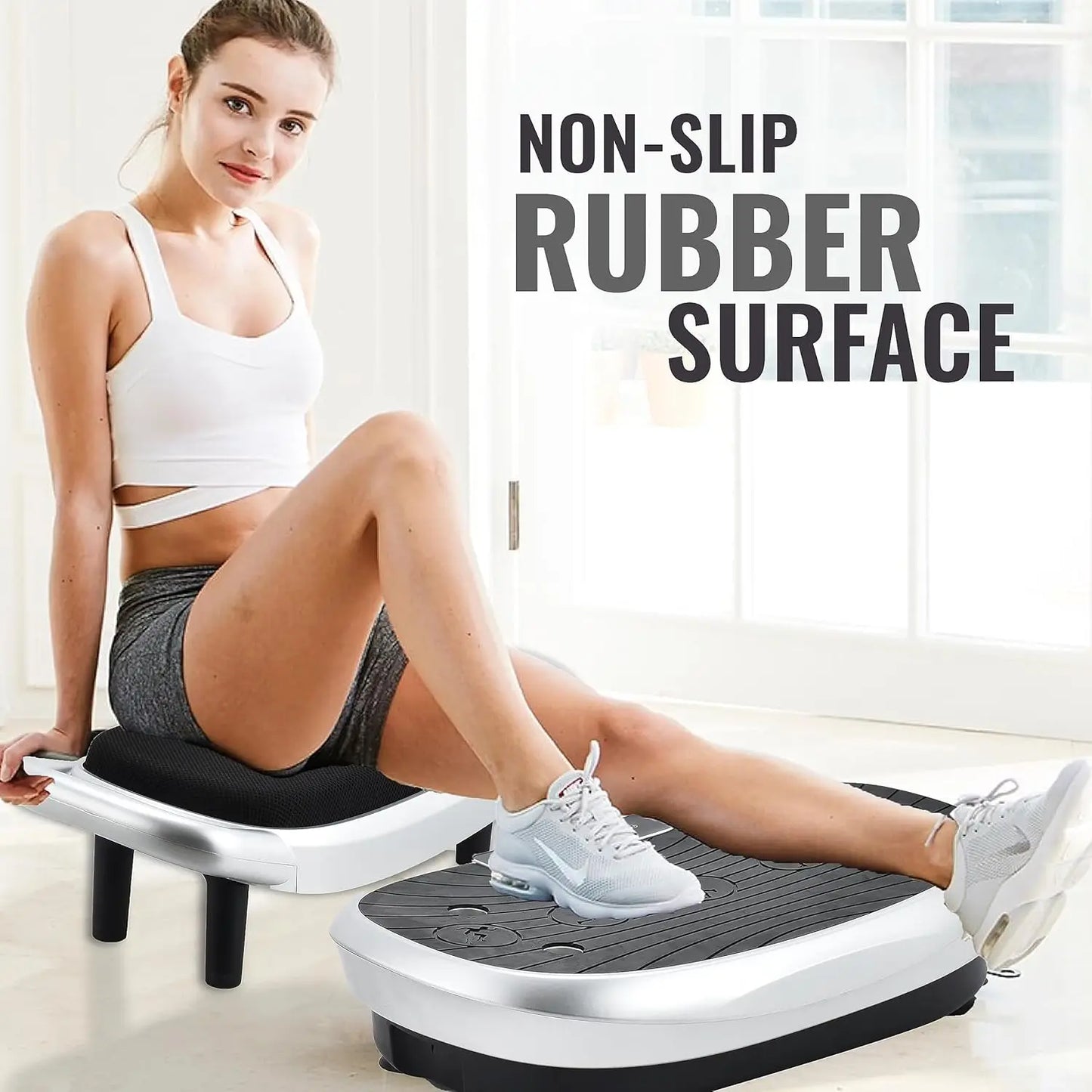 Whole Body Workout Vibration Platform w/Loop Bands - Lymphatic Drainage Machine