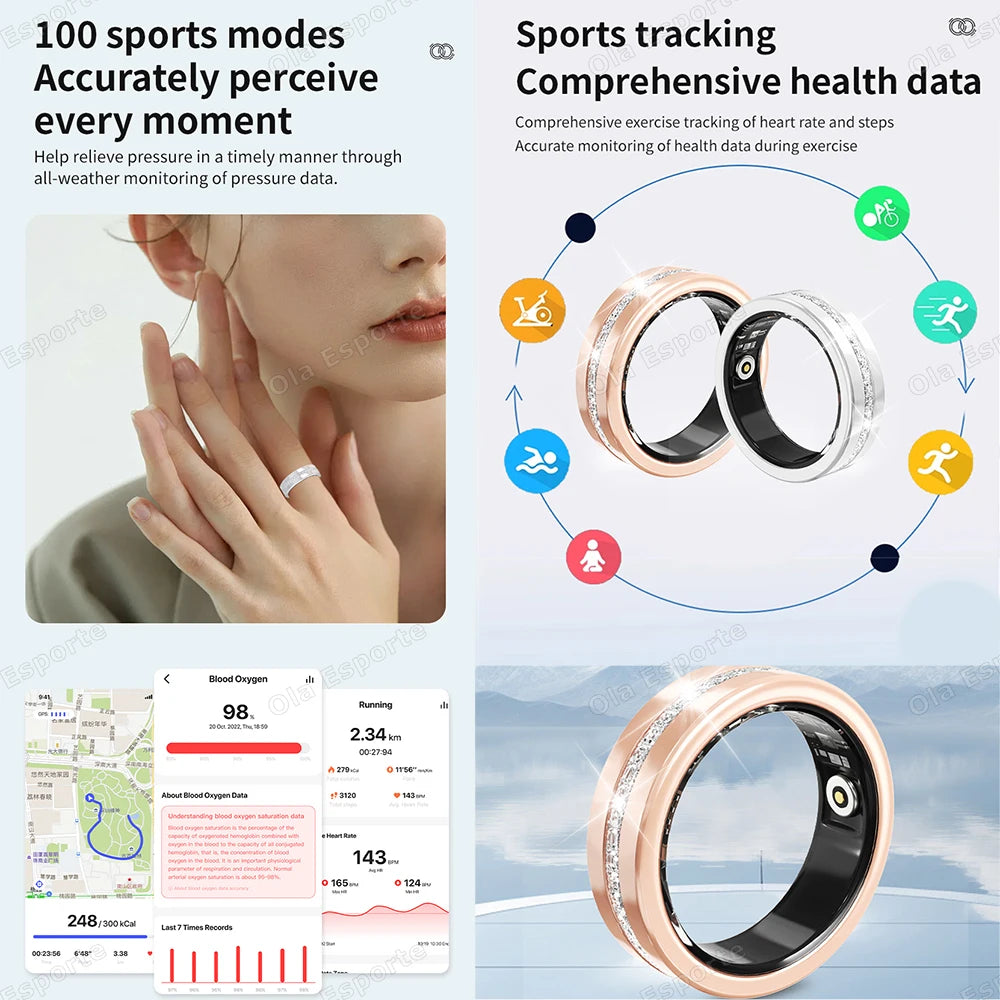 Diamond Fashion Women Smart Ring